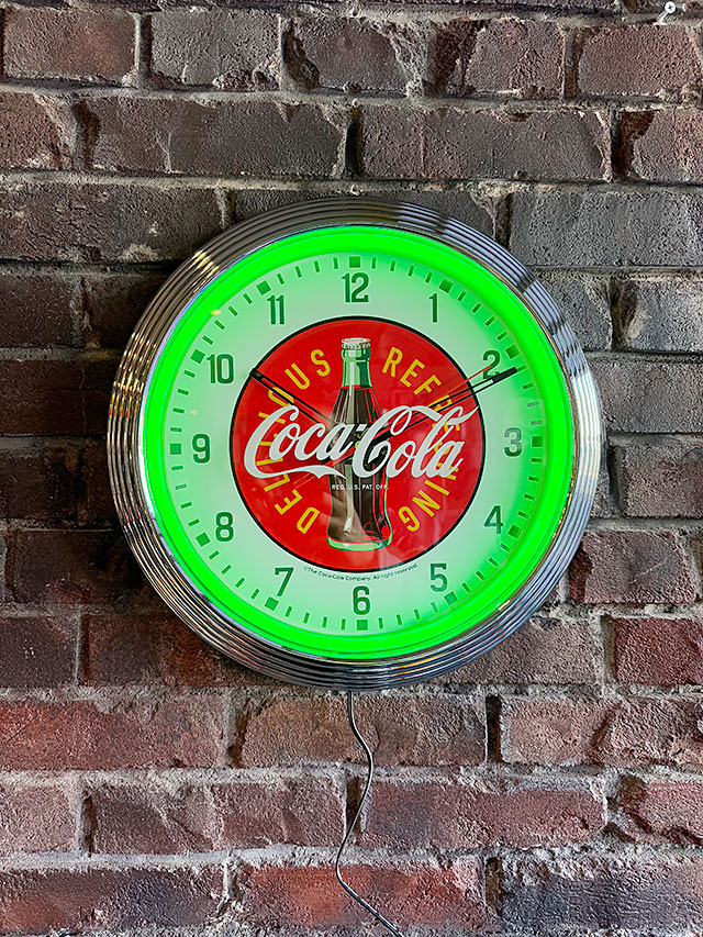 楽天市場】コカ・コーラ オフィシャル ネオンクロック LED （グリーン