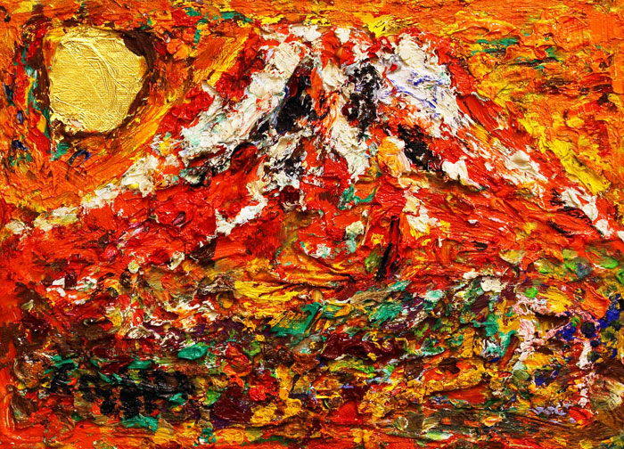 楽天市場】安食慎太郎『赤富士』油絵・油彩画 F4(4号) : 内田画廊