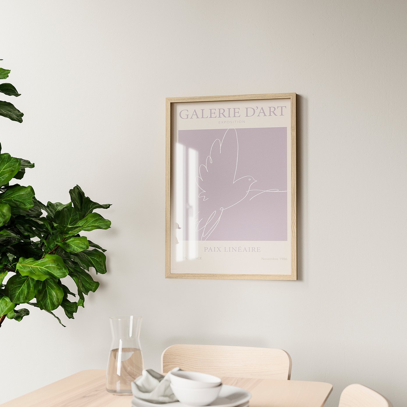 RÖDALM frame with poster, Paix Lineaire, 19 ¾x27 ½