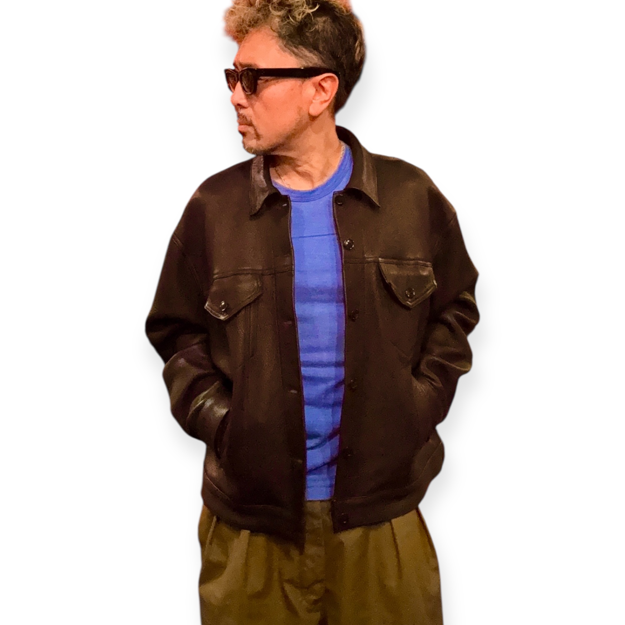 FINE CREEK C-WORKS Ban Field Deerバンフィールド鹿革 BLACK - PHILLIP66