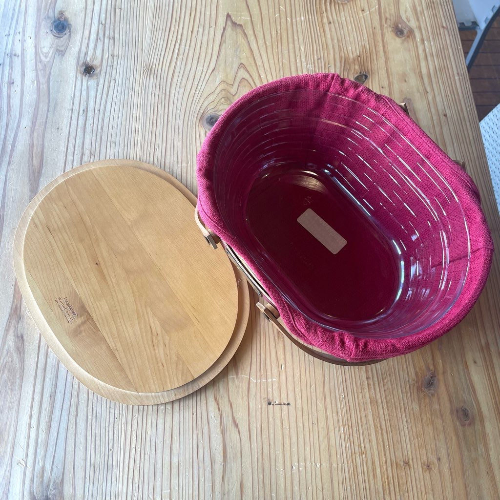 ロンガバーガー / Longaberger バスケット 大 蓋つきかご 中古