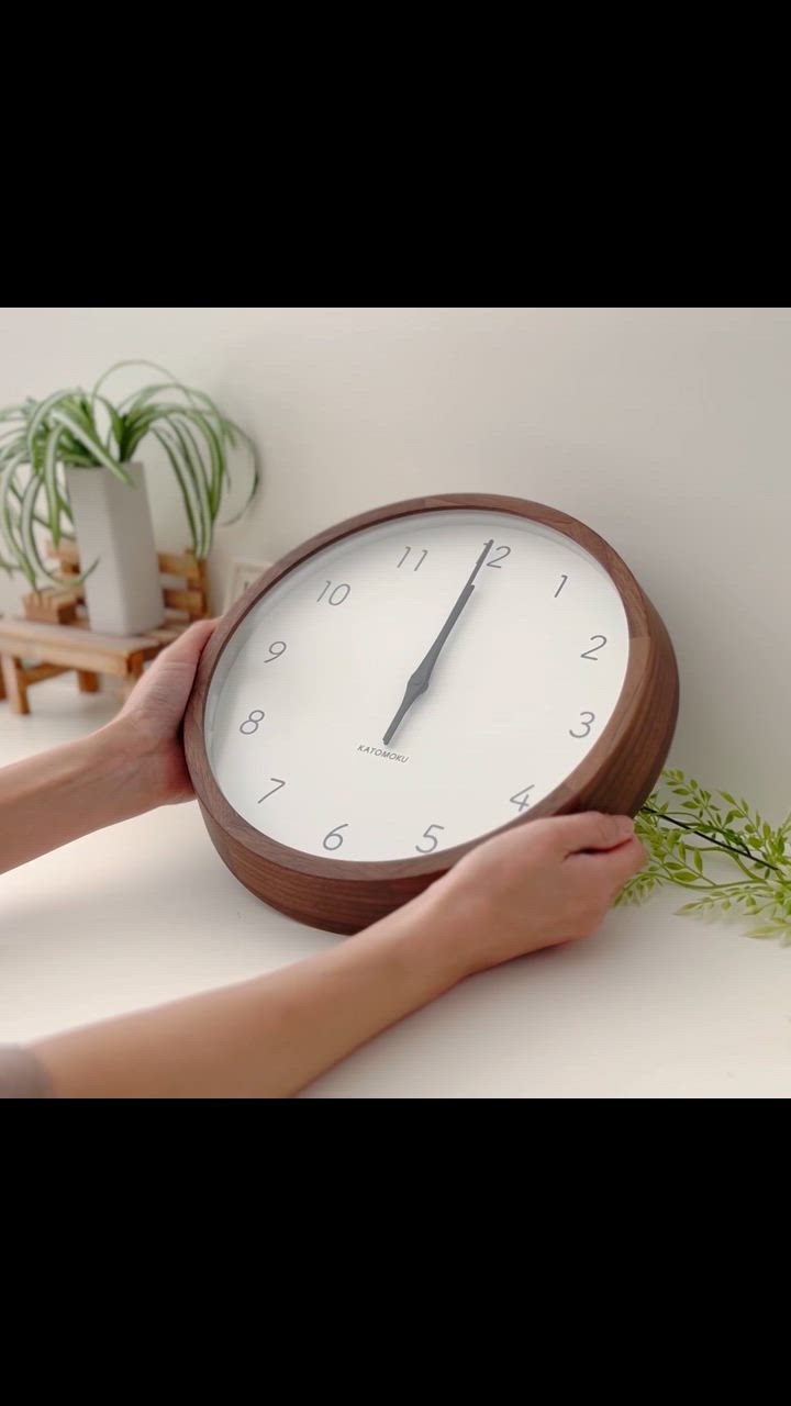 壁掛け時計 電波時計 KATOMOKU muku clock 7 ウォールナット km-93WARC