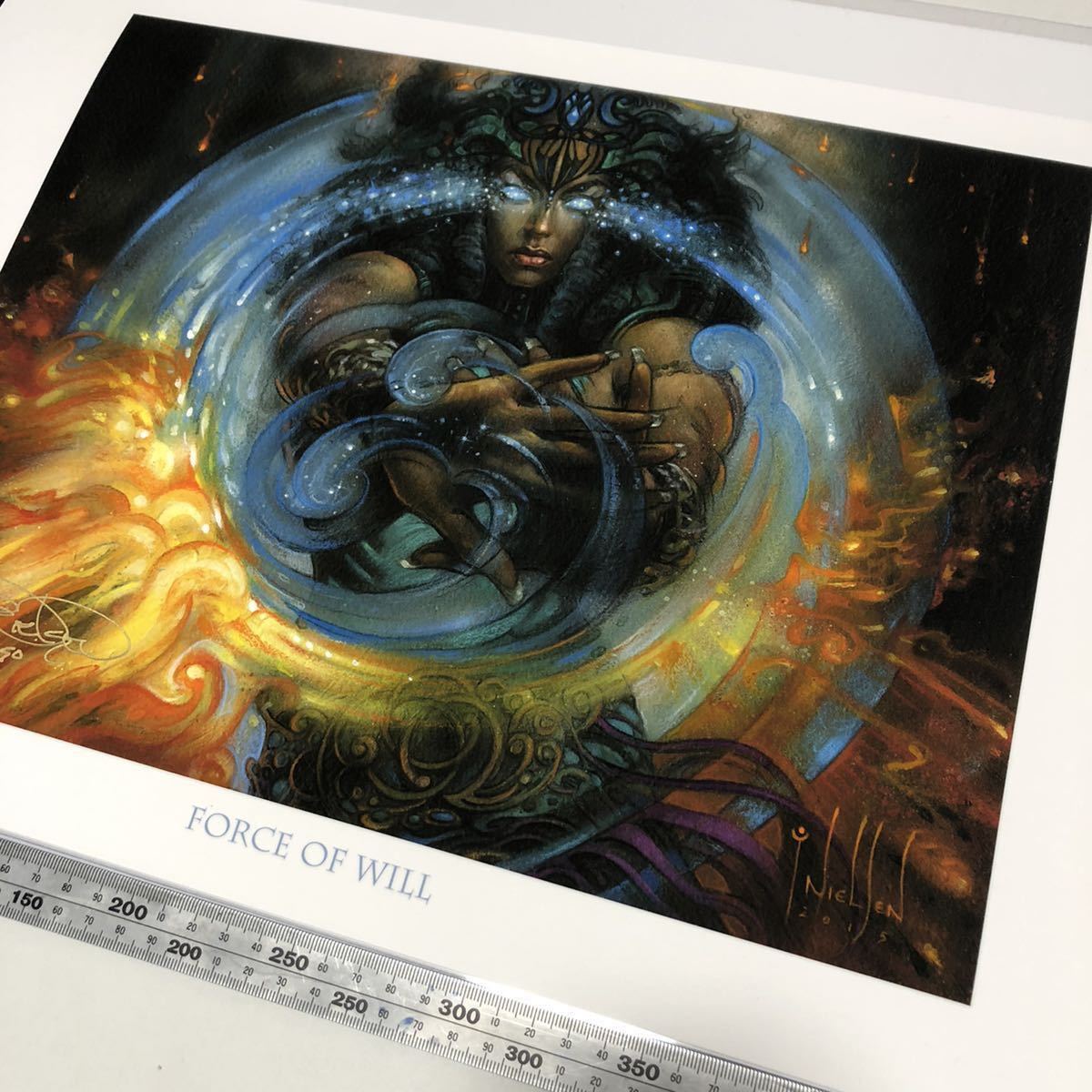 アートプリント MTG Force of Will 意志の力 サイン入り ニールセン氏