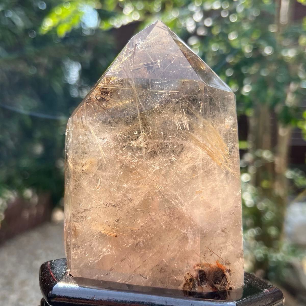 特別価格 特大 極上特級品 虹入り ゴールドタイチンルチル ゴールド