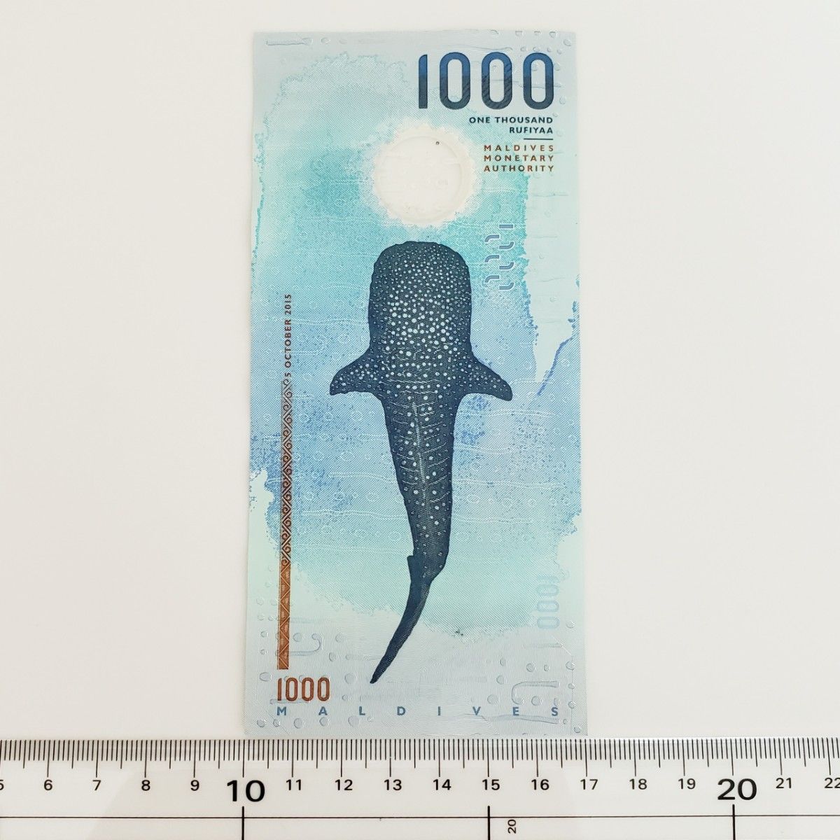 モルディブ 1000Rufiyaa 1000ルフィア紙幣 ジンベイザメ ウミガメ 希少