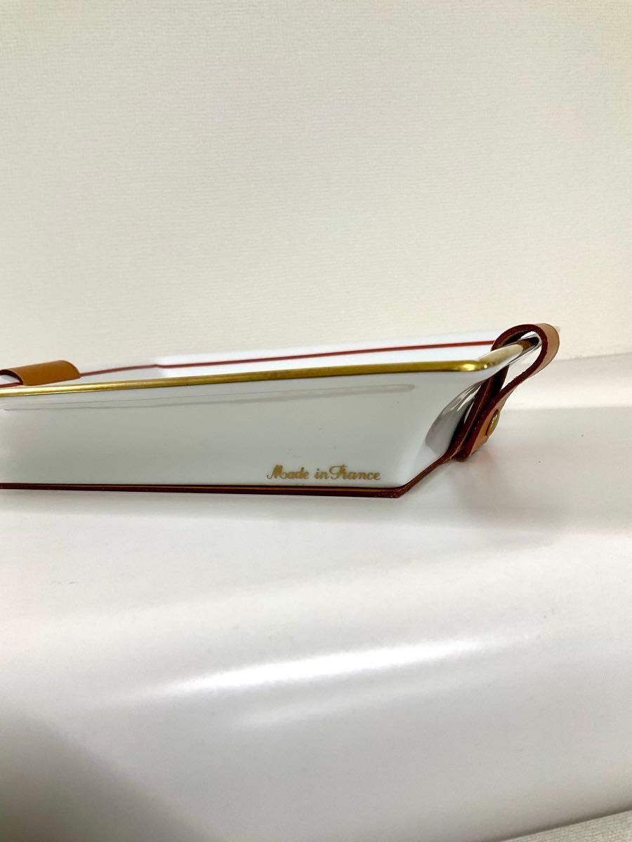 HERMES エルメス 灰皿 アッシュトレイ 小物入れ インテリア 船 レザー