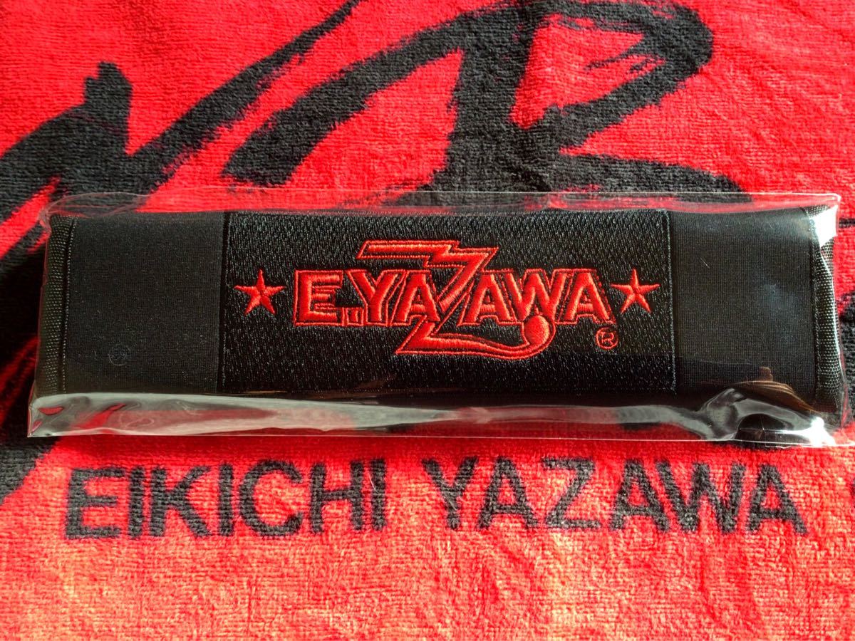E YAZAWA 矢沢永吉 シートベルトパッド ロゴ 星 ブラック/レッド 黒/赤