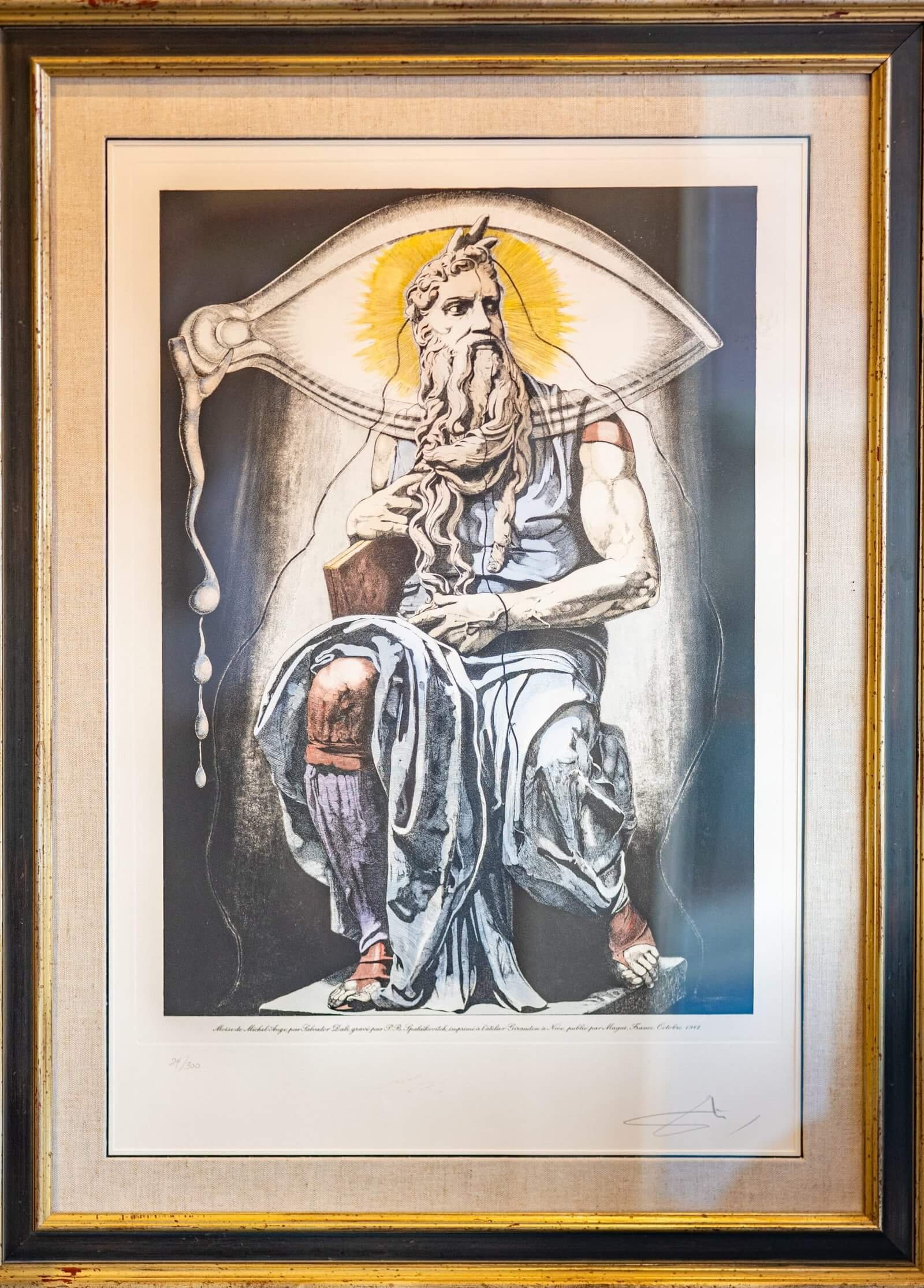 Add Frame: Salvador Dalí lithograph: Moses - Yiddishland California
