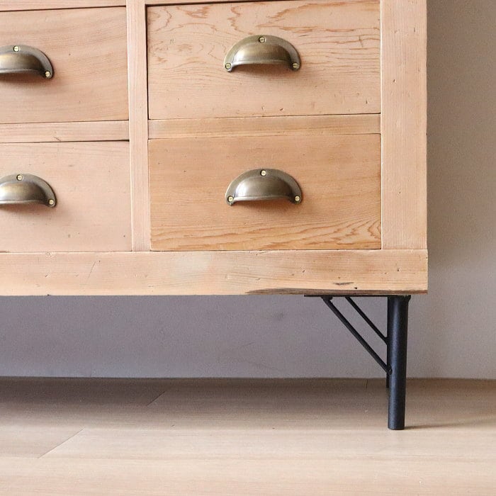 アンティーク 引出し30杯 チェスト 鉄脚 古家具 無垢材 スギ ラワン