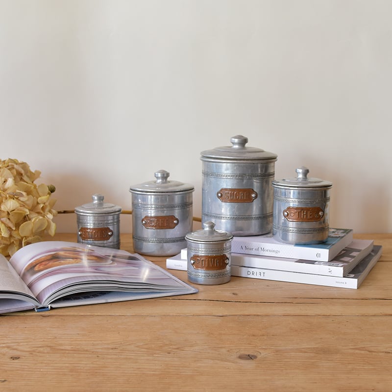 French Aluminum Canister 5P set / フレンチ アルミ キャニスター 5点
