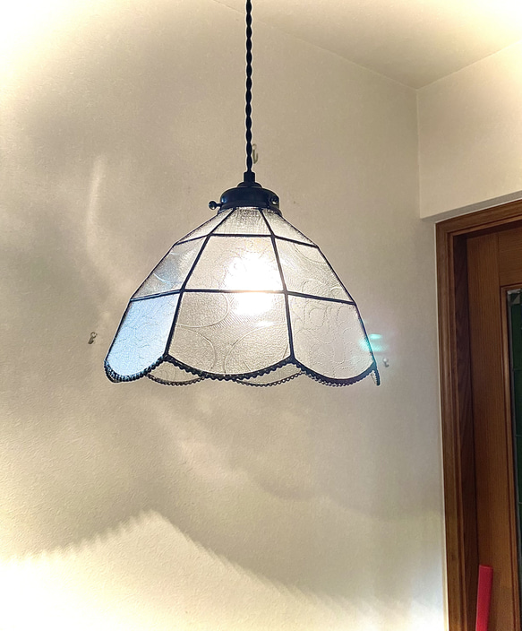 昭和ガラスのペンダントランプ ステンドグラス クリアー系 シーリング