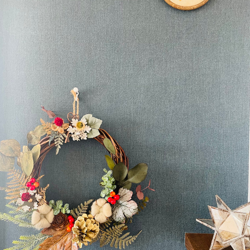 大人気作品再販✴︎送料無料◎深い森のクリスマスリース✴︎お正月飾り