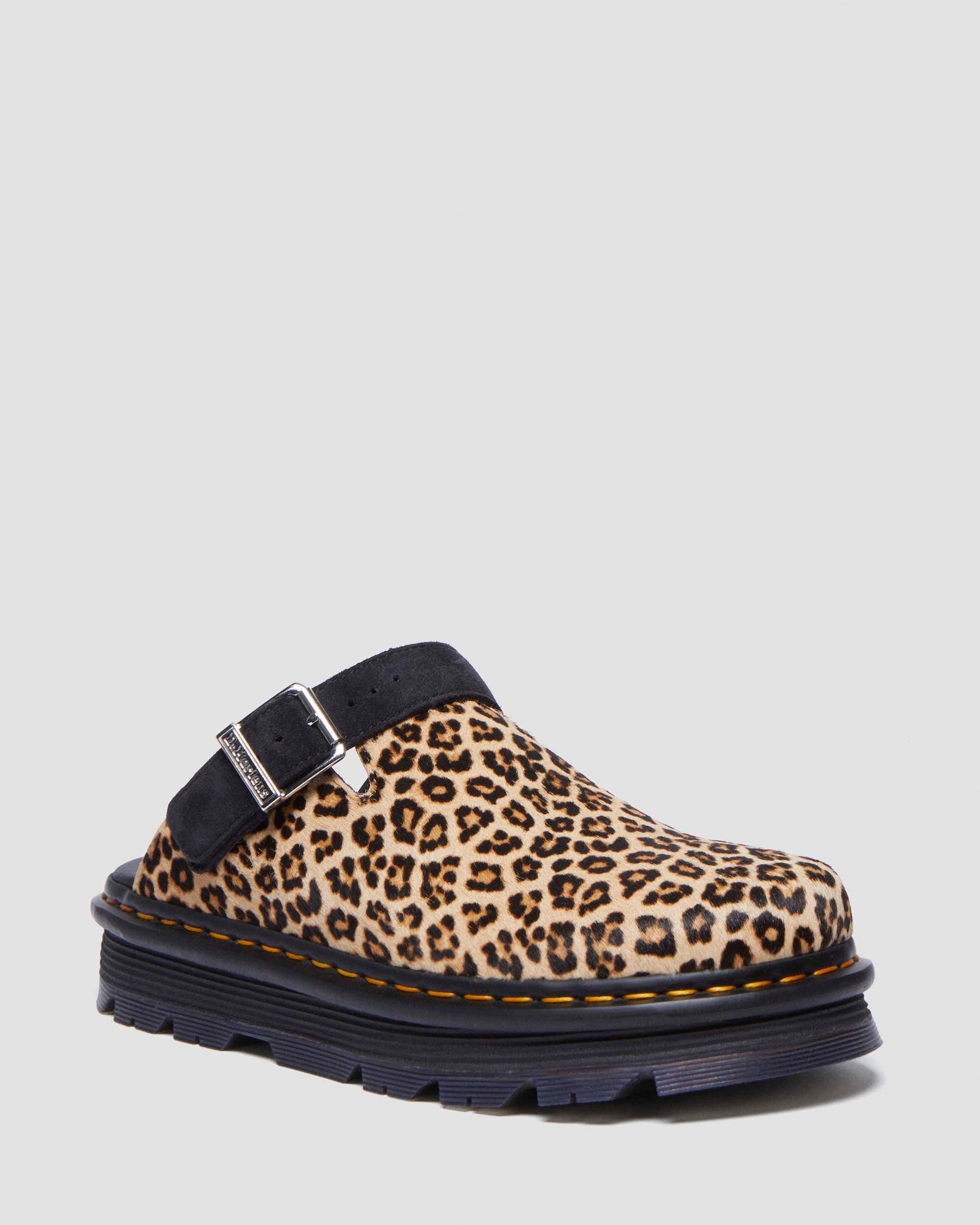 Mules plateformes Zebzag en daim à brides en Camel Clair | Dr. Martens