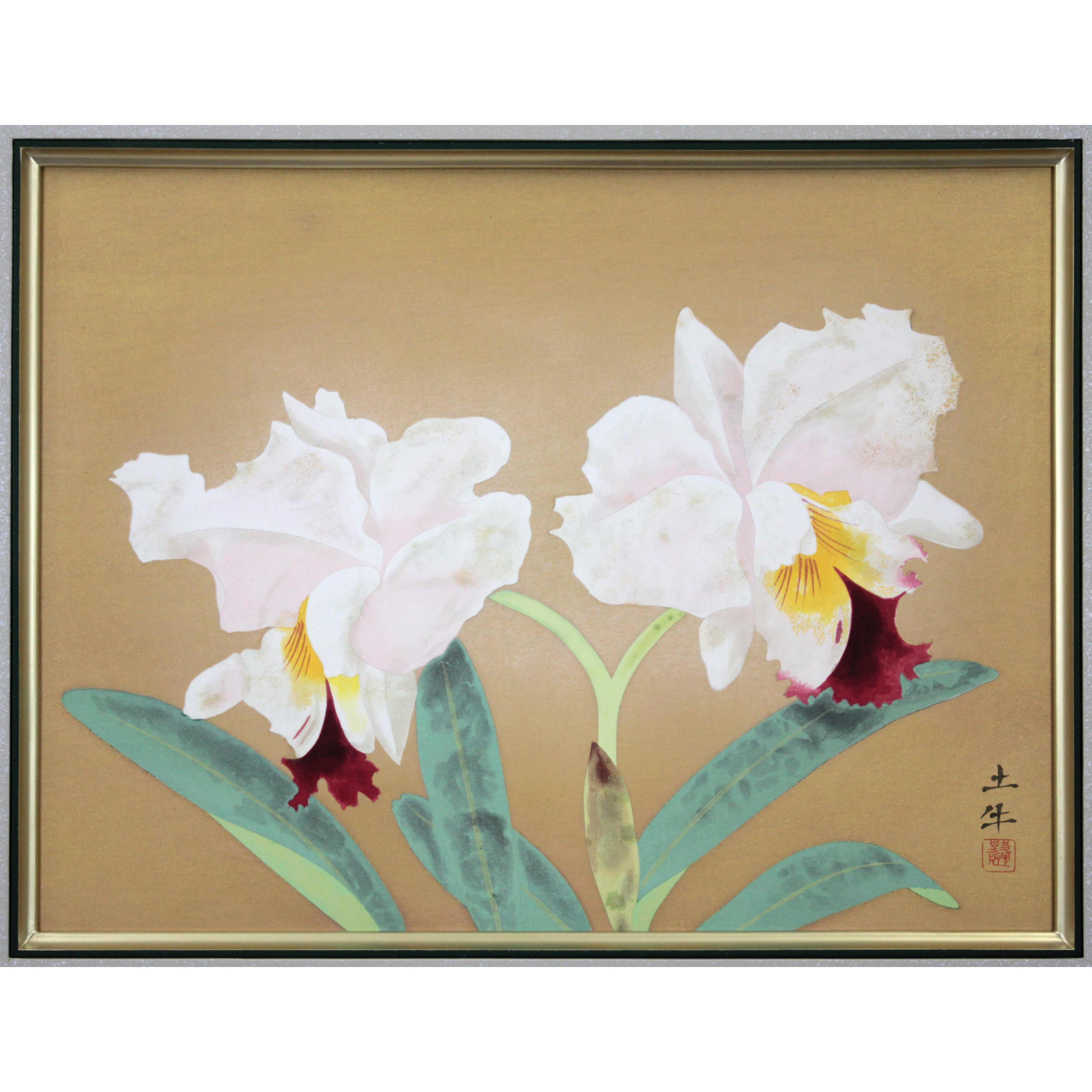 奥村土牛 『蘭』 木版画 - 北海道画廊