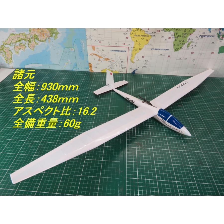 航空法規制外】「シーラス」モーターグライダー 重量60g 翼長930mm