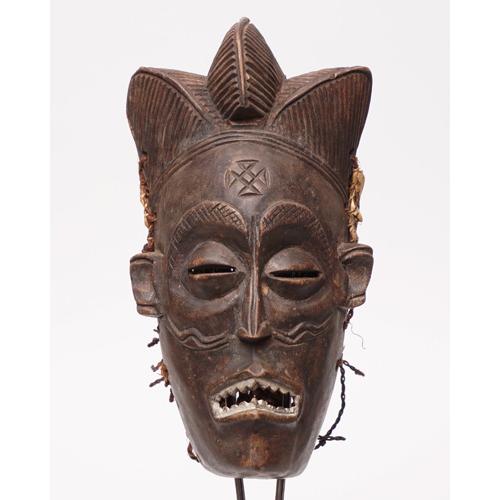 アフリカ コンゴ チョクウェ族 マスク 仮面 No.368 木彫り アフリカン