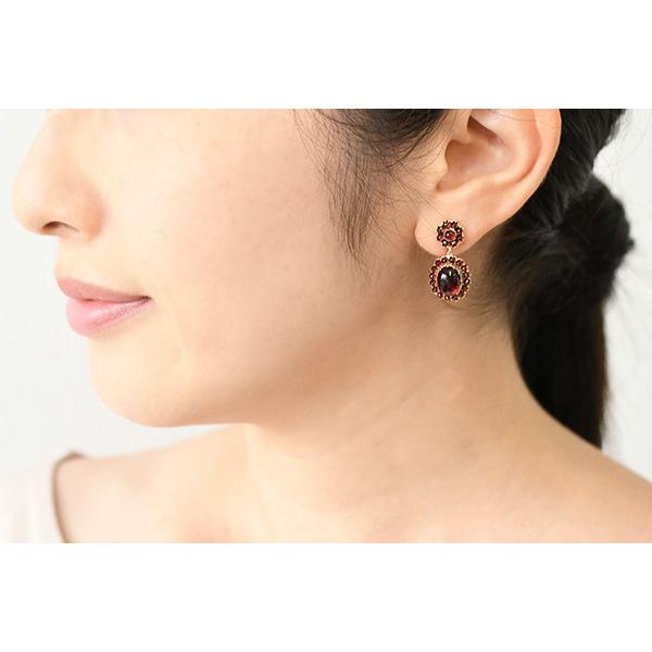 碌山 K14YG ガーネット ピアス イヤリング ゴールドの輝きを