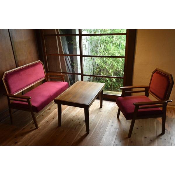 ソファ 1人掛け 肘掛椅子 天然木フレーム レトロ調 JEM 幅64cm