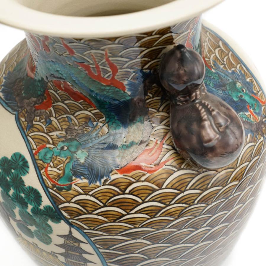 九谷焼 古九谷風五彩手龍壺 花瓶 花器 人気 ギフト 贈り物 結婚祝い