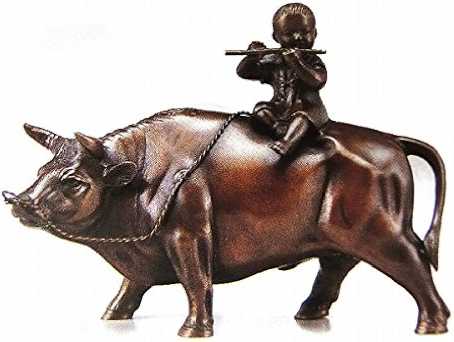 Amazon.co.jp: 『立牛童子』ブロンズ像 銅像 フィギュア 丑 ウシ