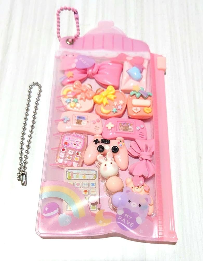 Amazon.co.jp: 詰めポーチ風 キャンディバッグ キーホルダー ピンク