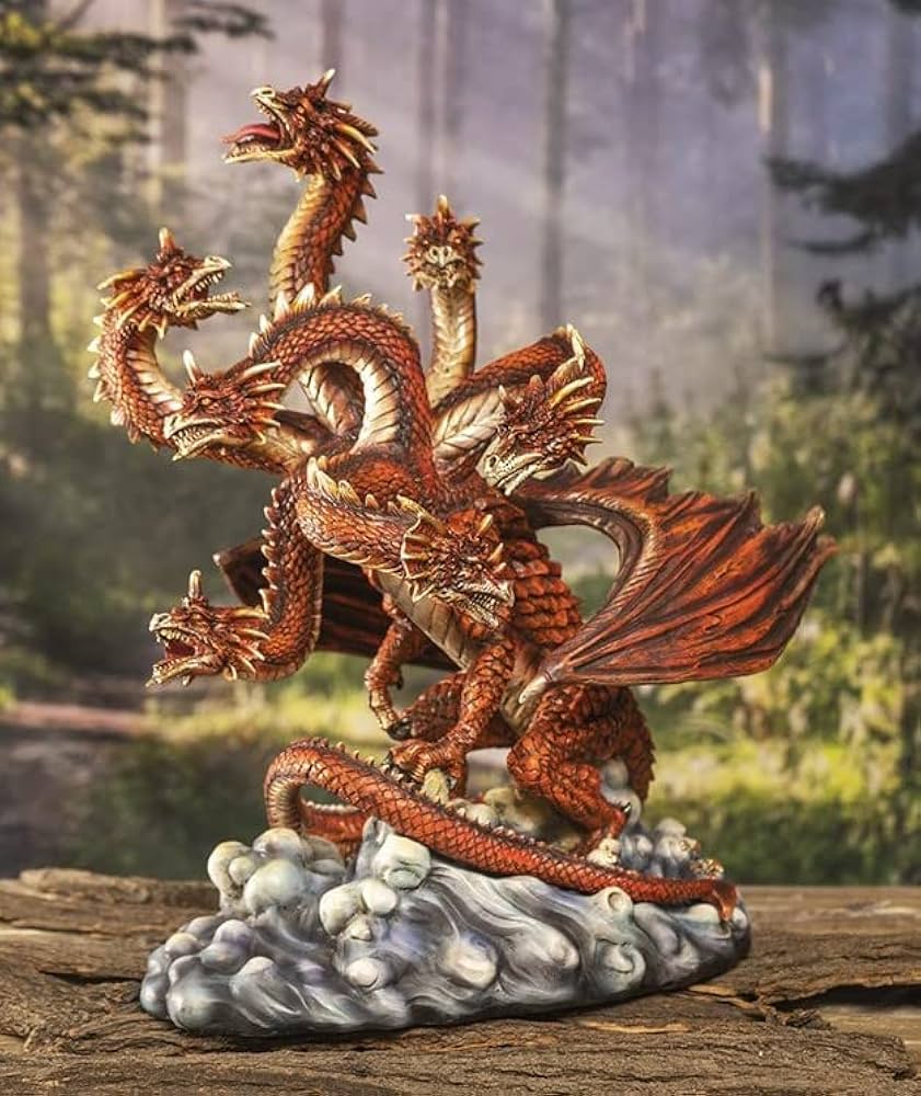 Amazon.co.jp: Ebros ギフト レッド 7頭の火山 ハイドラ ドラゴン 轟き
