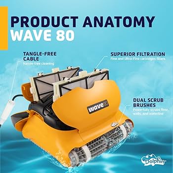 Amazon.com : Dolphin Wave 80 Automatic Robotic Pool Vacuum Cleaner