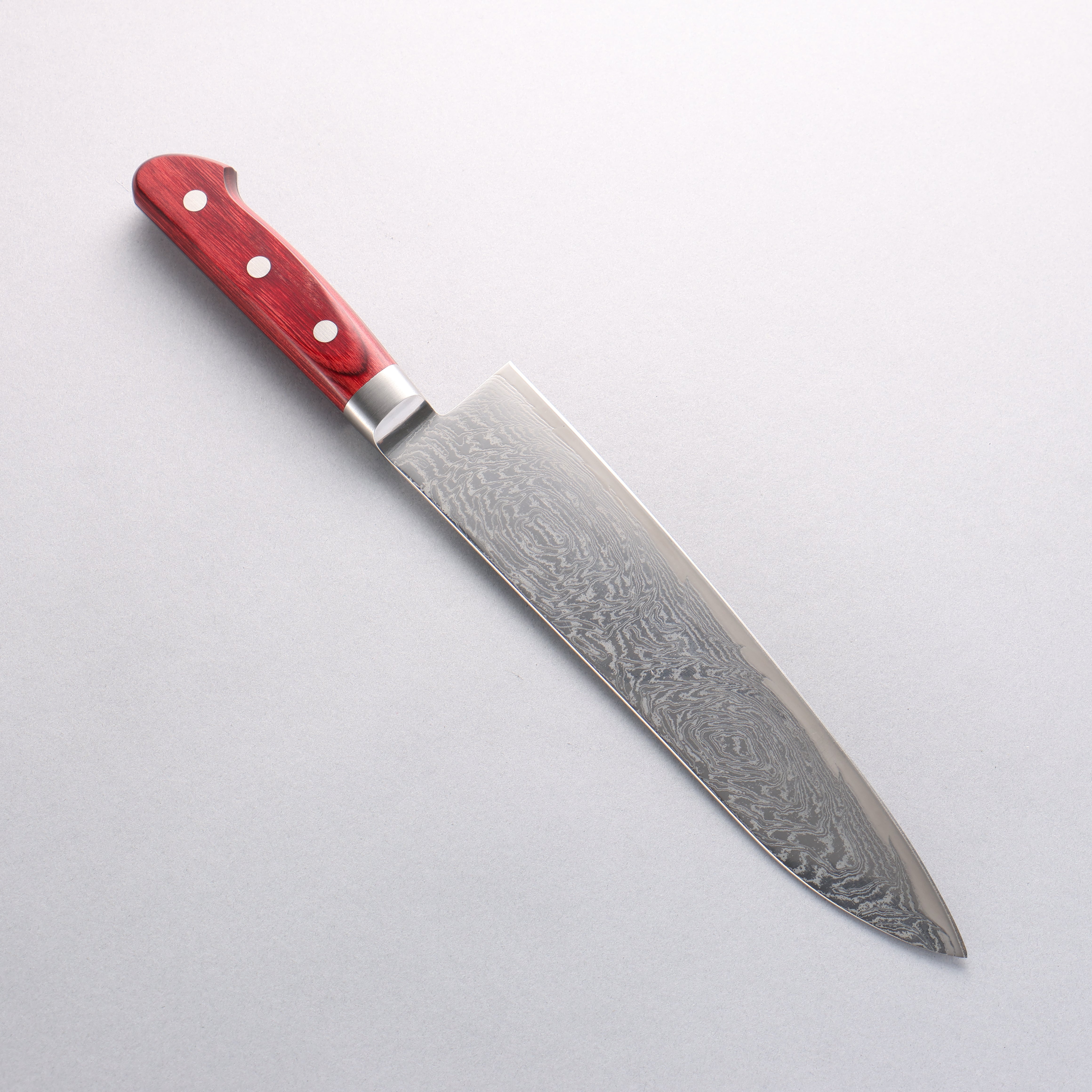 三段銀巻 牛刀210 手作り 包丁の柄 牛刀7寸 スタビライズドウッド