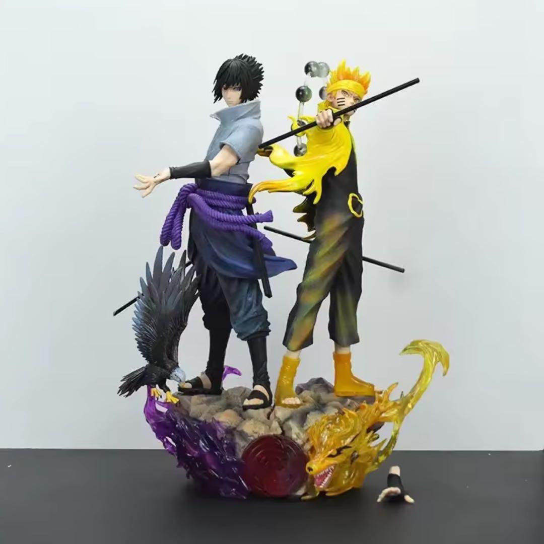 NARUTO - ナルト - & サスケ フィギュアセット 全高 約37cm G.E.M.シリーズ NARUTO‐ナルト‐うずまきナルト&うちはサスケ 歌舞伎
