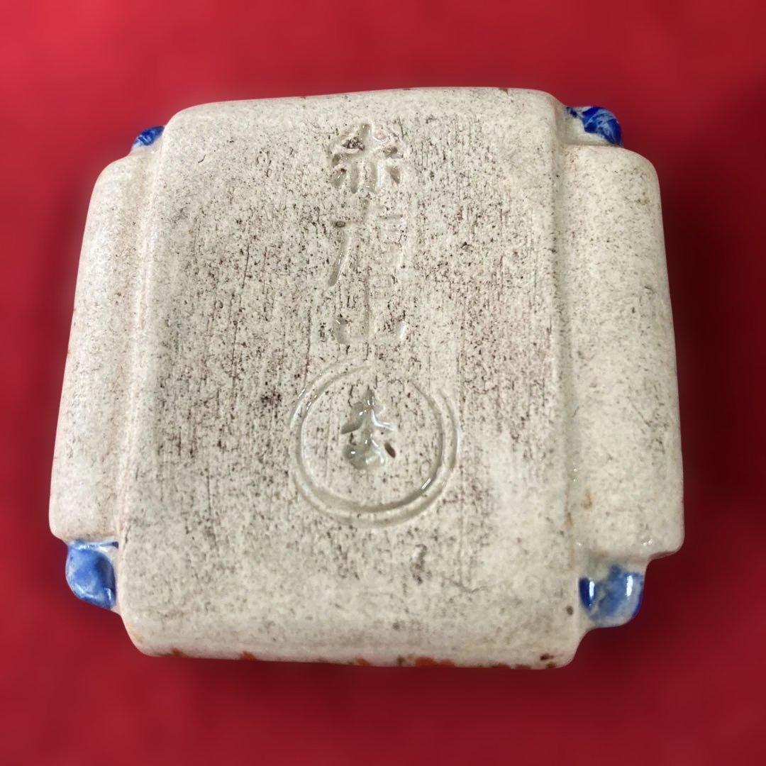 茶道具 赤膚焼 江戸時代 香合 奥田木白造 糸巻香合 共箱 仁清写／ 茶道