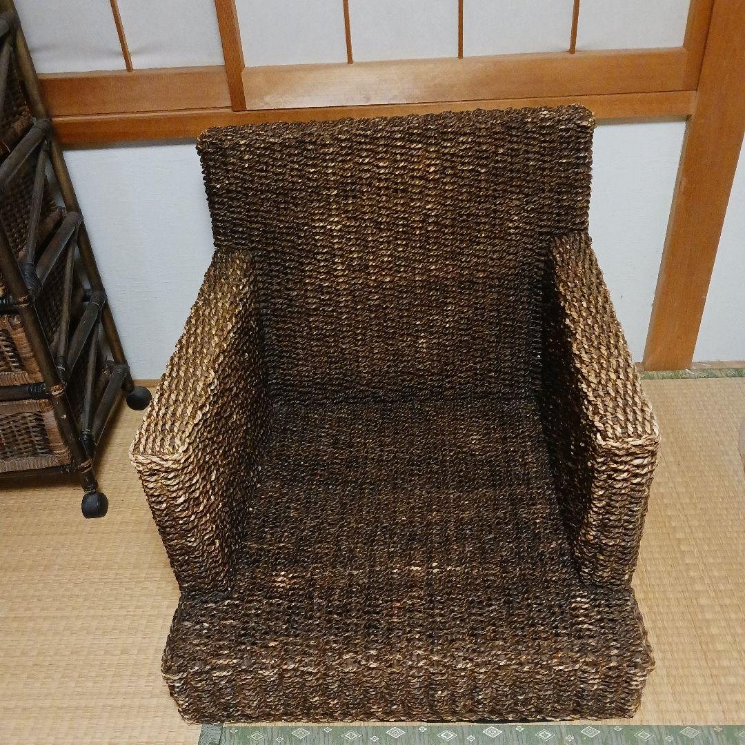 ラタン風アーム付き座椅子 ダークブラウン 今枝商店 籐 回転座椅子 ハイタイプ 1人掛 肘付 アームチェア