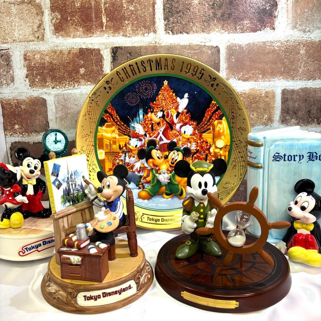 ディズニー置物　陶器　皿　砂時計　オルゴール ミッキーマウス　ミニー　まとめ売り ディズニー置物 陶器 皿 砂時計 オルゴール ミッキーマウス ミニー