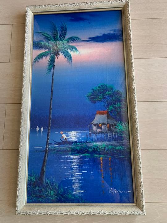 【油絵】　油彩画　肉筆　アンティーク額縁 肉筆油彩画 「雪の兼六園」 小林 幸三 F10号 美術品 油絵 インテリア