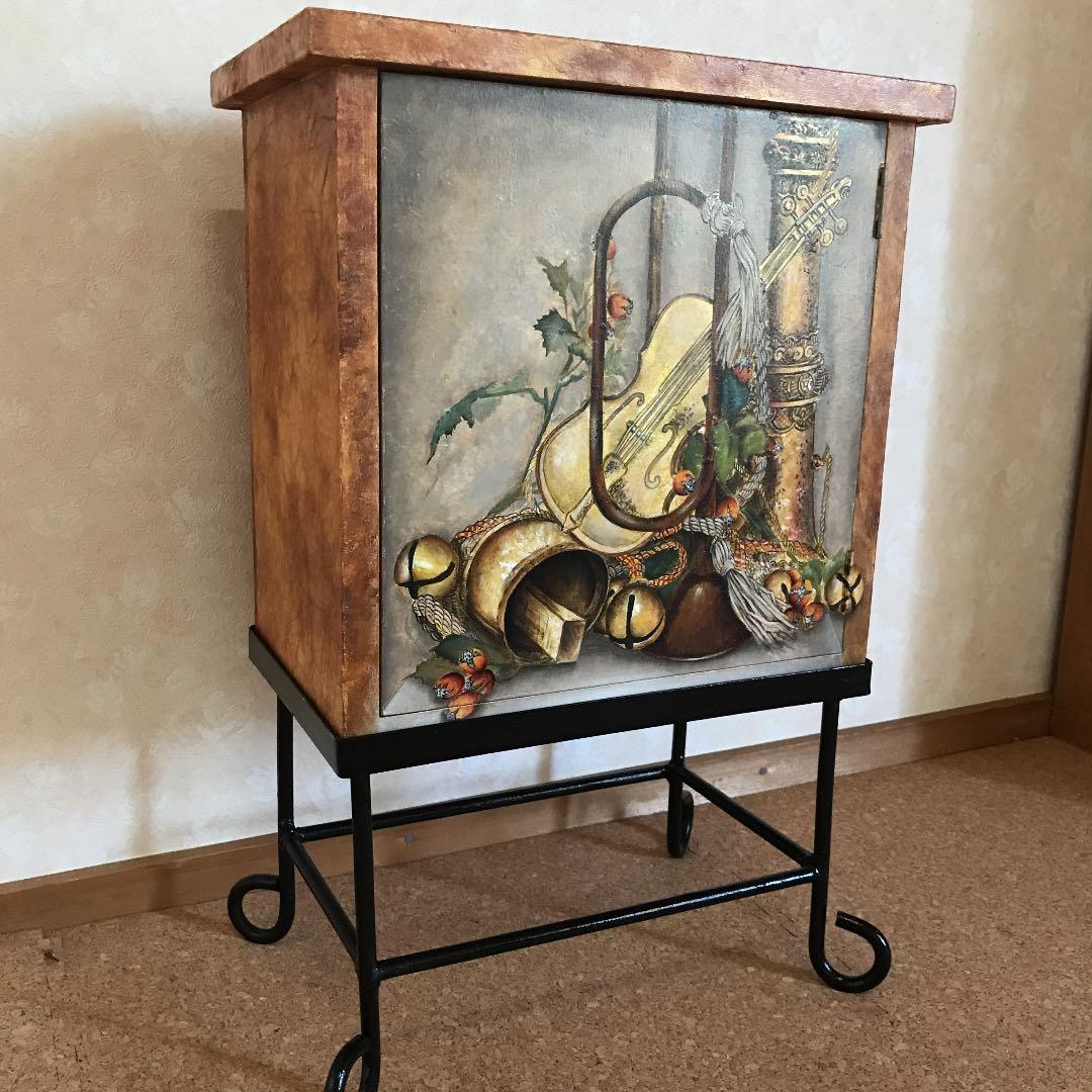 トールペイント作品　アイアン土台付チェスト 楽天市場】チェスト ローチェスト キャビネット ラック 収納 おしゃれ