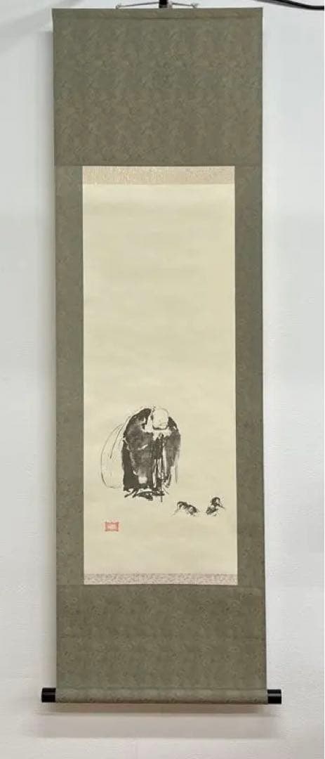 掛け軸 宮本 武蔵作　布袋観闘鶏図 楽天市場】宮本武蔵 「布袋観闘鶏図」 複製 掛軸 : 光ネット組合 楽天
