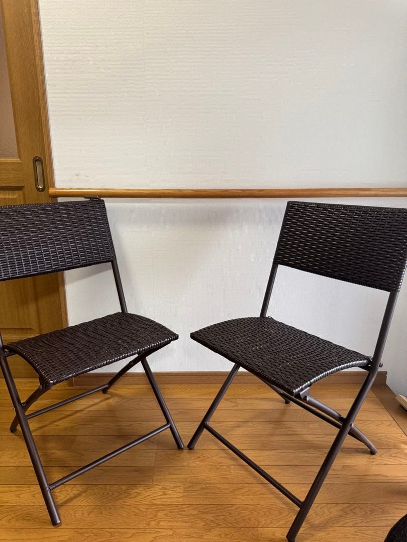 折りたたみ式チェア2脚セット ダークブラウン PROBASTO 折りたたみチェア ダイニングチェア 2脚セット 背もたれ付