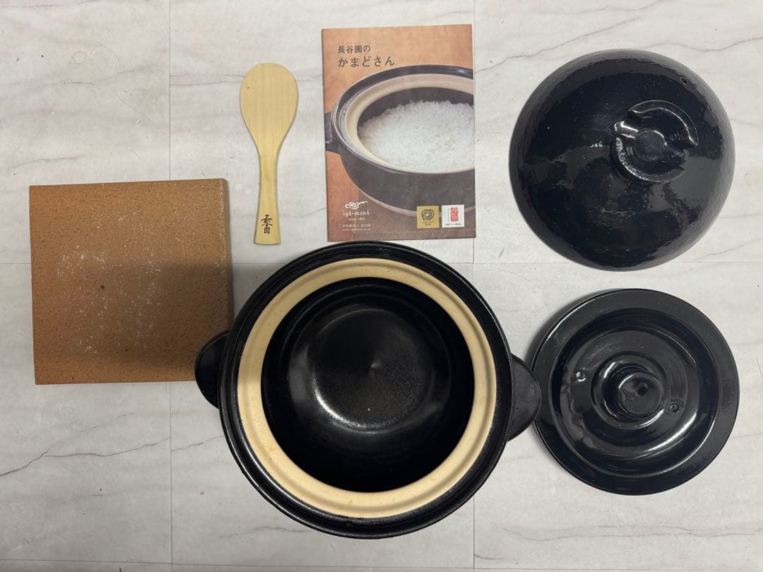 かまどさん　3合炊き　付属品付 楽天市場】【送料無料】かまどさん 長谷園 伊賀焼・炊飯土鍋（ガス直火