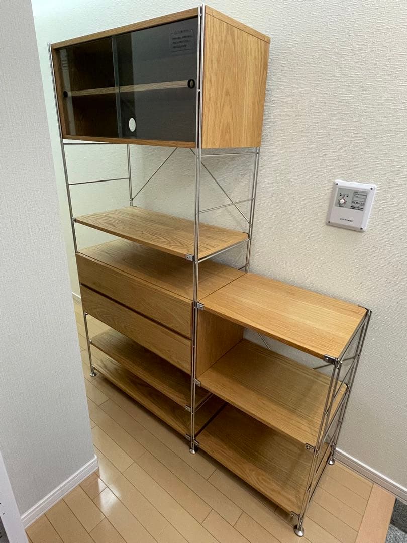 ステンレスユニットシェルフ　無印良品 ステンレスユニットシェルフ ステンレス棚セット ワイド 中 | 無印良品