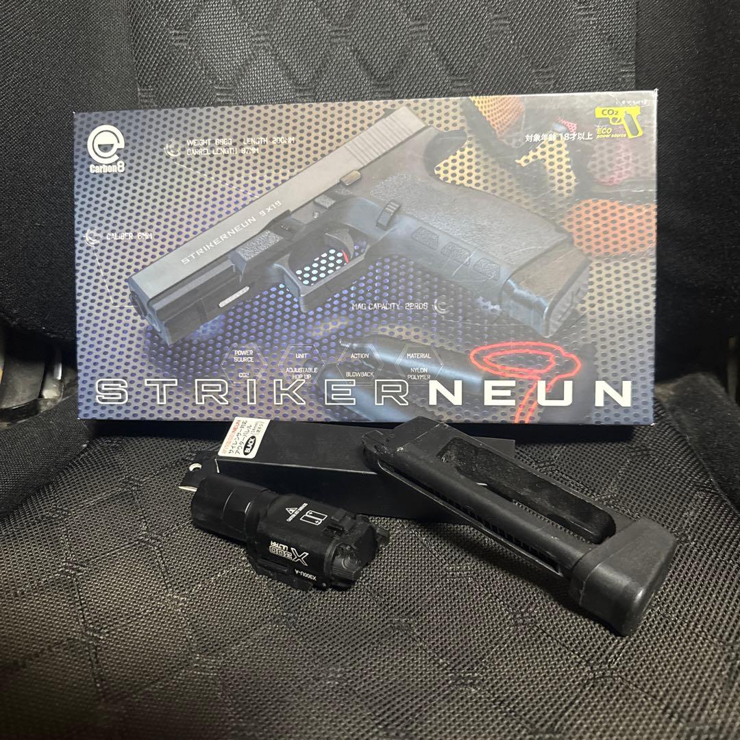 トイガン Carbon8 STRIKER NEUN Carbon8 Striker 9S Cat Engraved CO2 Blowback Airsoft Handgun Black
