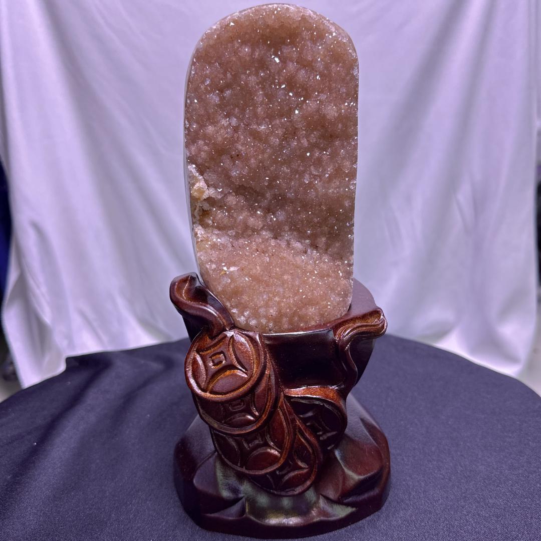 ウルグアイ産 アメジスト カルサイト 共生 原石 置物D.55 seian_t466-1466_1