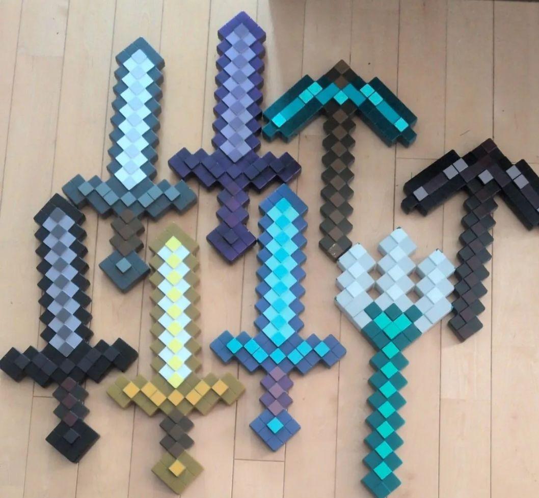 マインクラフト　剣　ツルハシ　トライデント Minecraftマインクラフト トライデント ダイヤのツルハシ 鉄の剣など8