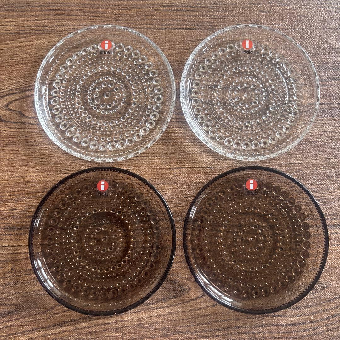 イッタラ カステヘルミ プレート１０cm クリア２枚 & サンド2枚 セット iittala イッタラ Kastehelmi カステヘルミ プレート10cm(リネン