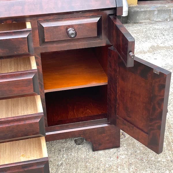 北海道民芸家具 ライティングビューロー デスク チェスト 学習机