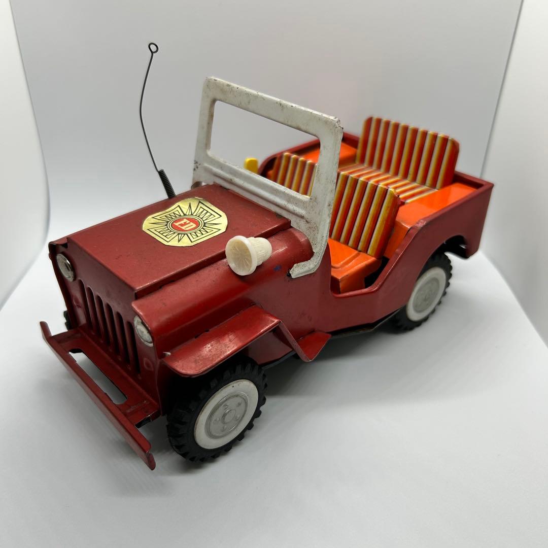 日本製　ブリキ　ジープ　JEEP 電池式　当時物 萬代屋 BCバンダイ ブリキ 三菱 ウィリス ジープ MITSUBISHI WILLYS