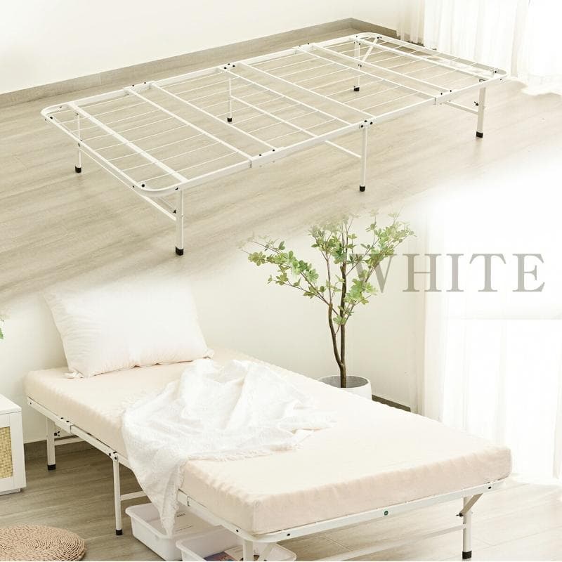 大人気！耐荷重200KG折りたたみベッド シングル 組立簡単 ベッド BLACK