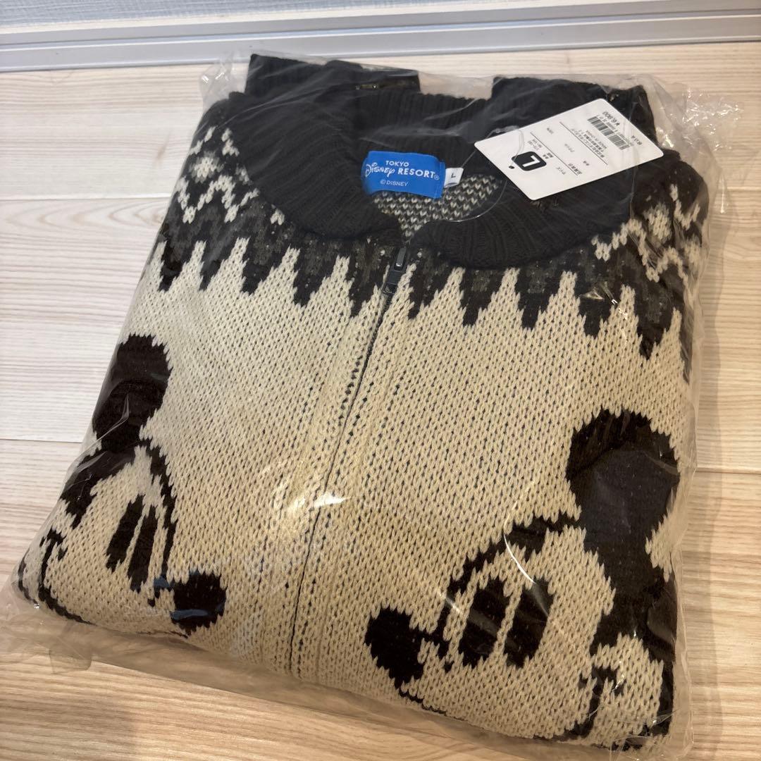 ディズニーリゾート　 ミッキー セーター ニット カーディガン　L ミッキーのジップアップセーター 東京ディズニーリゾート (Disney